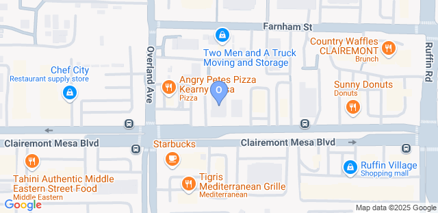 Map to Odyssey Training Center San Diego